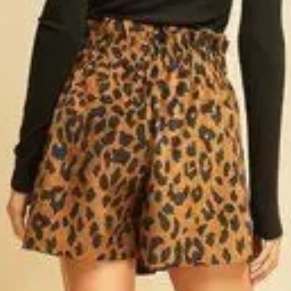 Entro High Waist Wrap Leopard Print Mini Skort Shorts Skirt Side Bow Sz S NWT - Picture 2 of 11